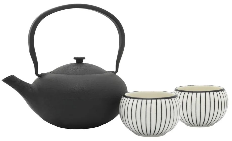 Biały/czarny porcelanowy/żeliwny serwis do herbaty Shanxi – Bredemeijer