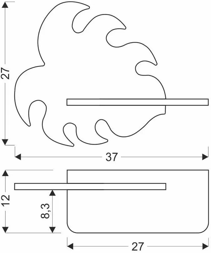 Drewniany w kształcie kinkiet dziecięcy liścia T6-A26
