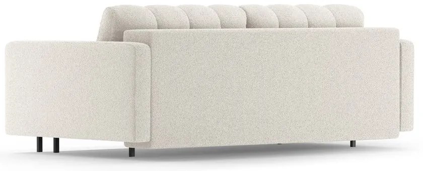 Kremowa rozkładana sofa ze schowkiem z materiału bouclé 222 cm Bali – Cosmopolitan Design
