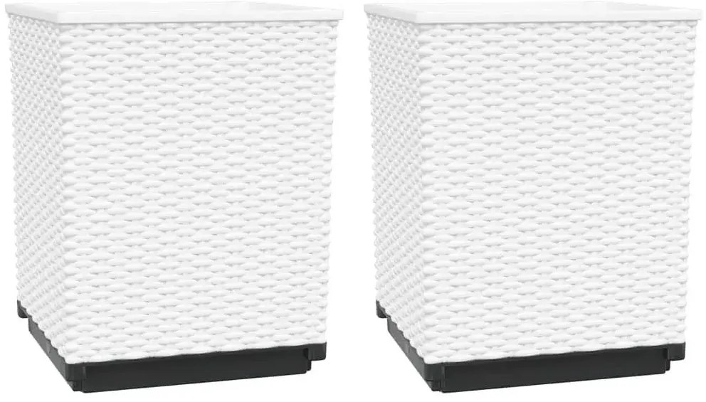 Zestaw 2 białych donic ogrodowych K9-Z16