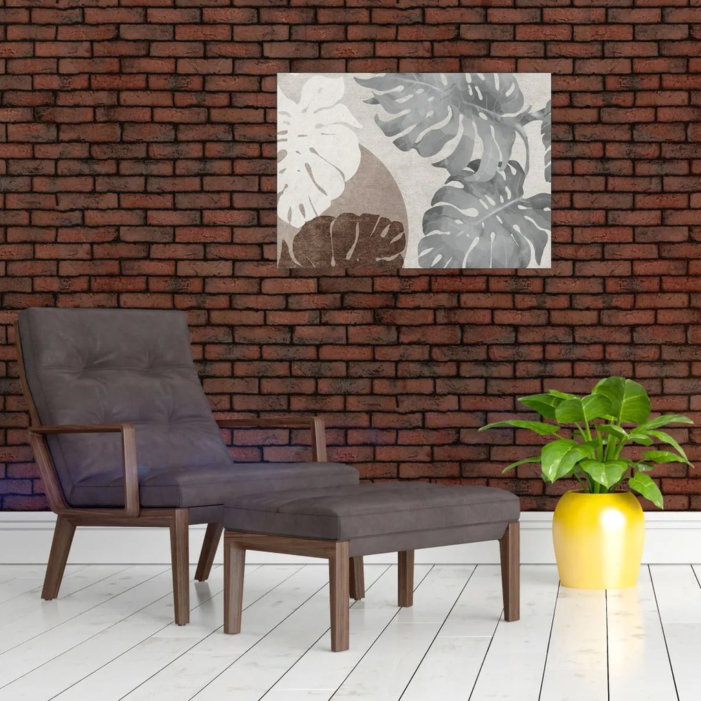 Obraz - Wzór z liśćmi (70x50 cm)