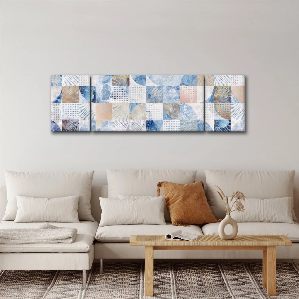 Obraz - Geometryczne kształty na ścianie (170x50 cm)