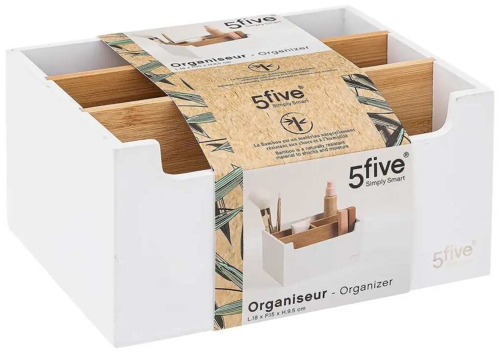 Biały organizer z 5 przegródkami NATUREO