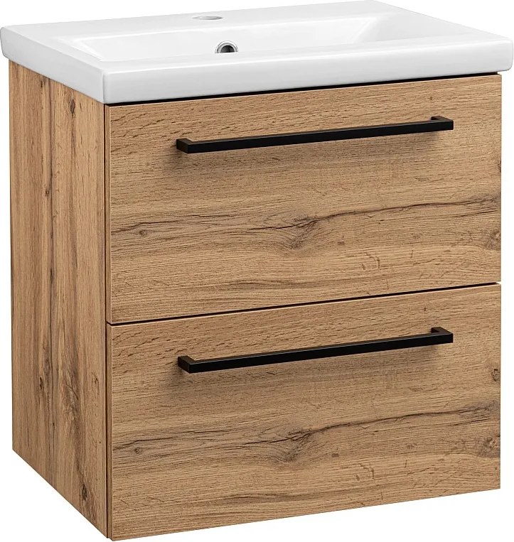 Zestaw do Łazienki 50cm Szafka z Umywalką Dąb Wotan Aster