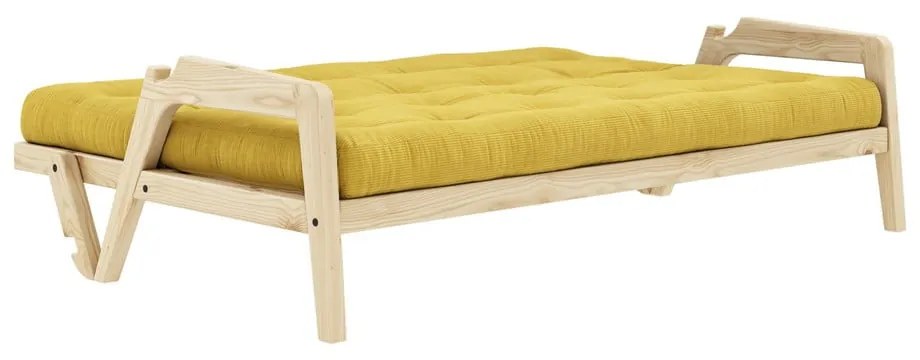 Sofa rozkładana ze sztruksową tapicerką Karup Design Grab Raw/Honey