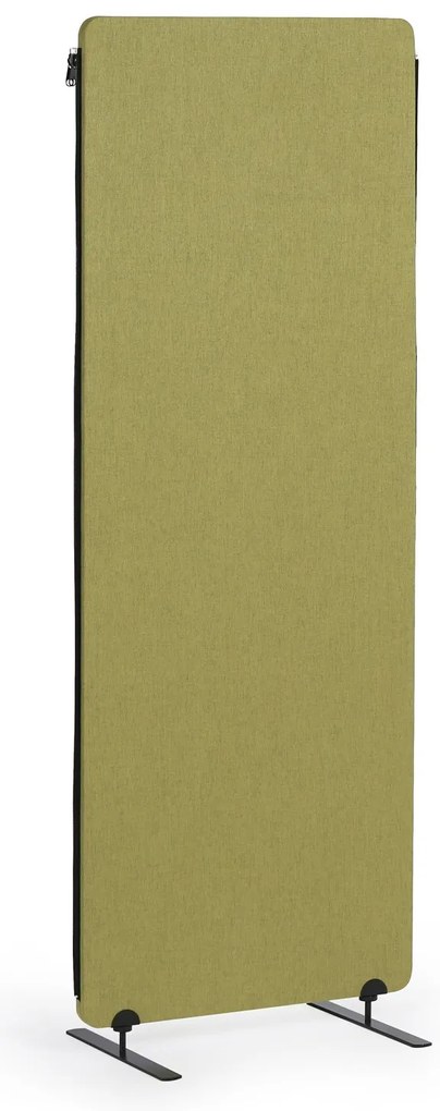 Akustyczny parawan, ścianka działowa 160 x 60 cm, 3 sztuki w opakowaniu, powierzchnia tekstylna, połączenia na zamek błyskawiczny, zielony