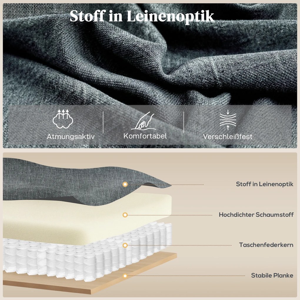 HOMCOM Fotel masujący z funkcją ułatwiającą wstawanie, fotel relaksacyjny, głowice wibracyjne, z funkcją odchylania, wygląd lnu, szary | Aosom PL