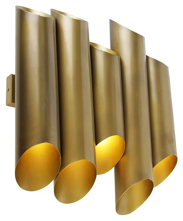 Industrialna lampa ścienna mosiężna 10-światłowa - Whistle