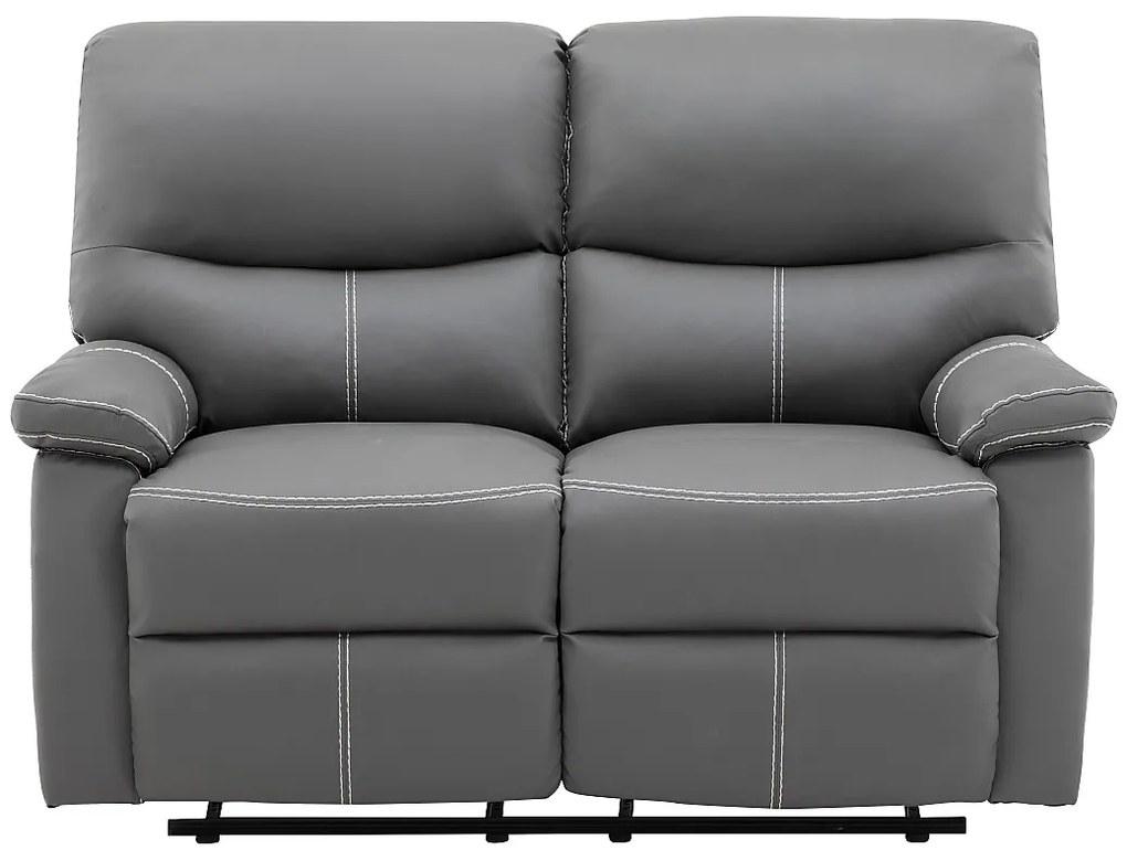 Kanapa 2-osobowa z funkcją relax z ekoskóry w kolorze szarym CANBY