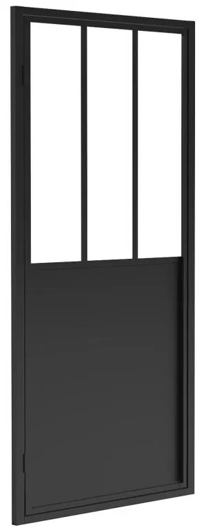 Drzwi prysznicowe obrotowe czarne matowe styl warsztatowy - 80 x 195 cm - URBANIK