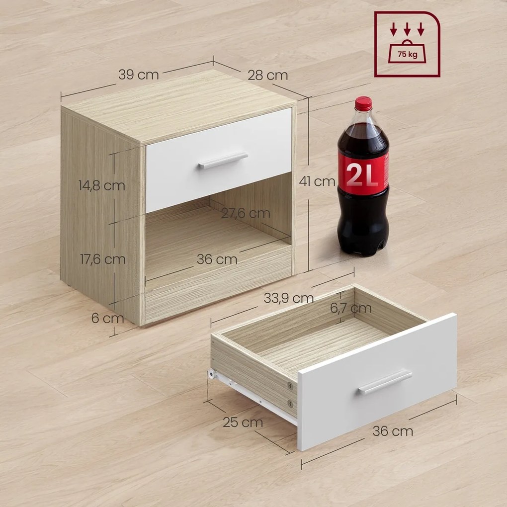 Zestaw szafek nocnych E1081, dąb, 2 szt.