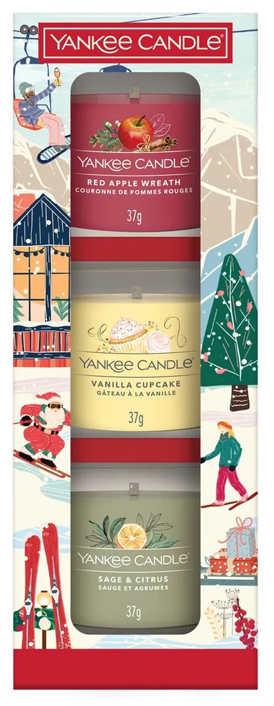 Yankee Candle Zestaw upominkowy 3 szklane świeczki zapachowe Holiday Party 2025
