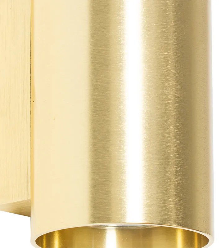 Nowoczesna lampa ścienna złota okrągła 2-światłowa - Sandy