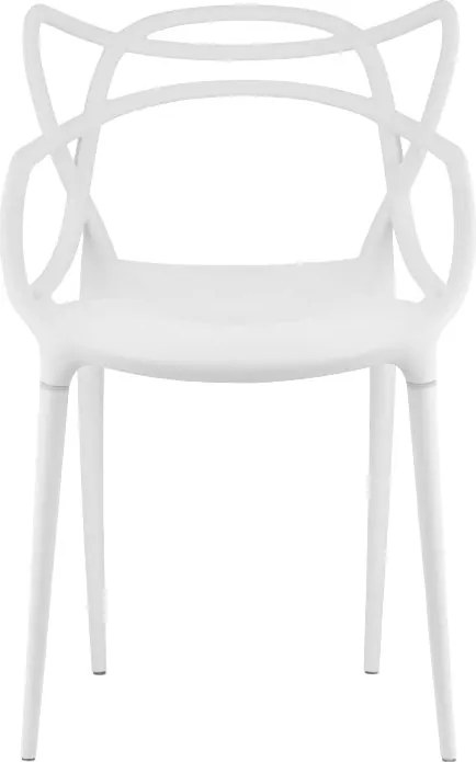 Zestaw 4 białych krzeseł plastikowych KATO