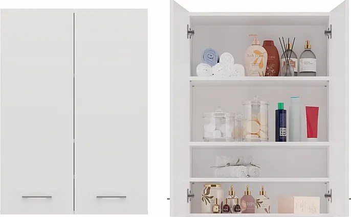 Szafka Pola MINI DD | Biała | 64x30x90 cm |  Szafka Łazienkowa Wisząca