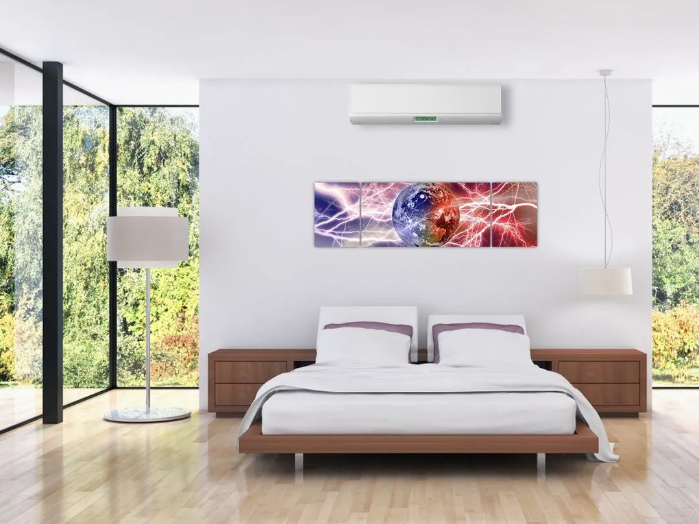 Obraz - Kula ziemska pod prądem (170x50 cm)