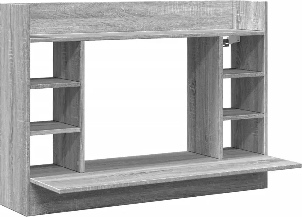 Minimalistyczne ścienne biurko szary dąb T0-W55