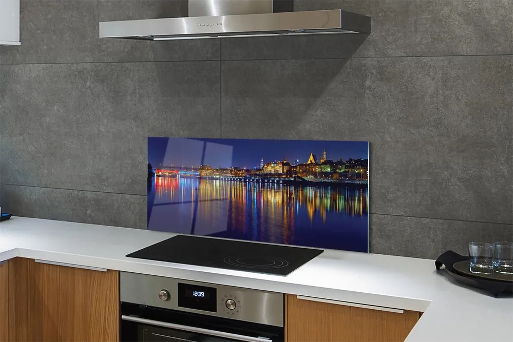 Szkło do Kuchni na Ścianę Nocny Most nad Wisłą