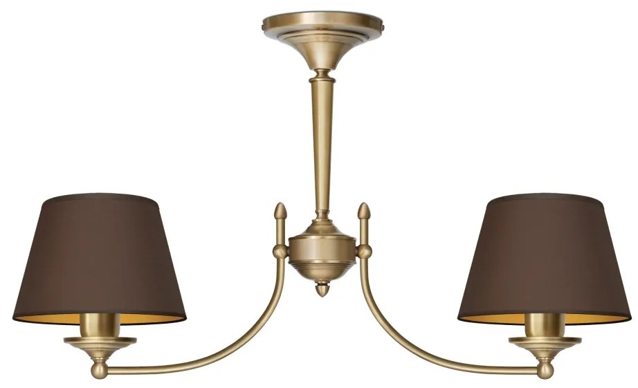 Krótki żyrandol klasyczny z dwoma abażurami YA-S2AKm