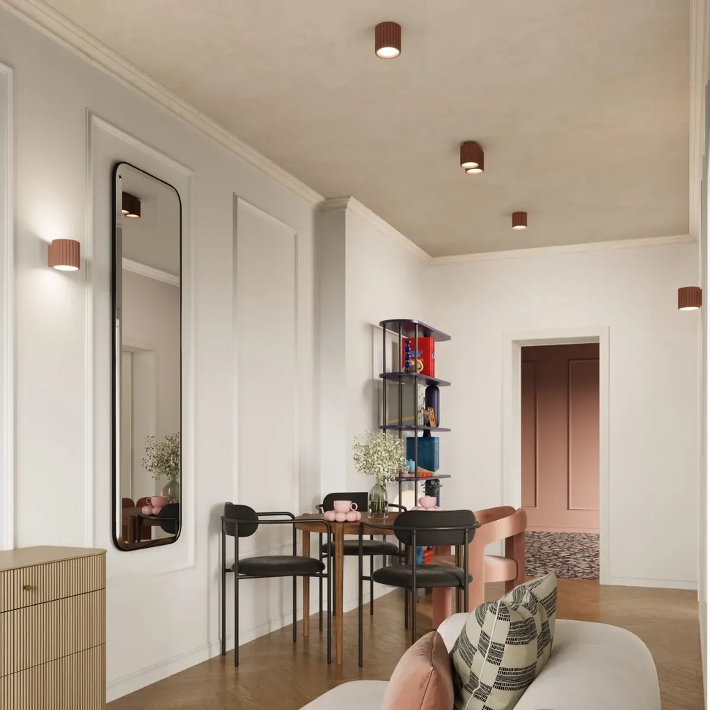 Plafon dwupunktowy AURA 2 mocca GU10 ryflowany SOLLUX LIGHTING