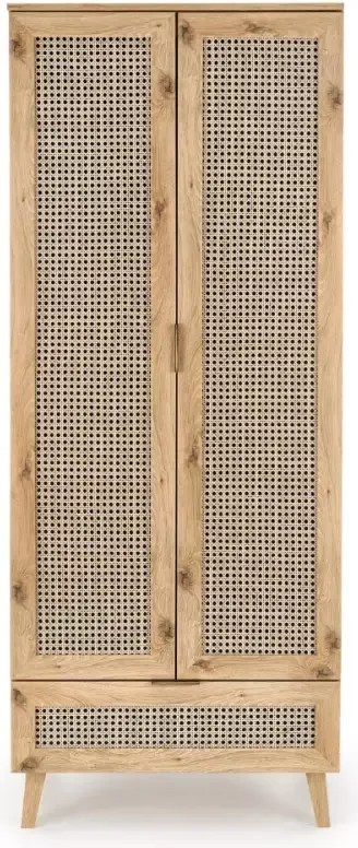 Designerska szafa CALVIRO S-1 w naturalnym odcieniu dąb artisan – idealna do wnętrz w stylu loft, boho i skandynawskim