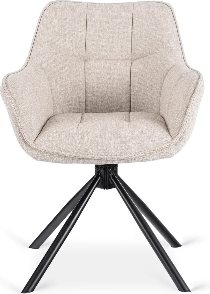 Krzesło Tapicerowane Obrotowe PEONY 2 Beżowe Nowoczesne Loft