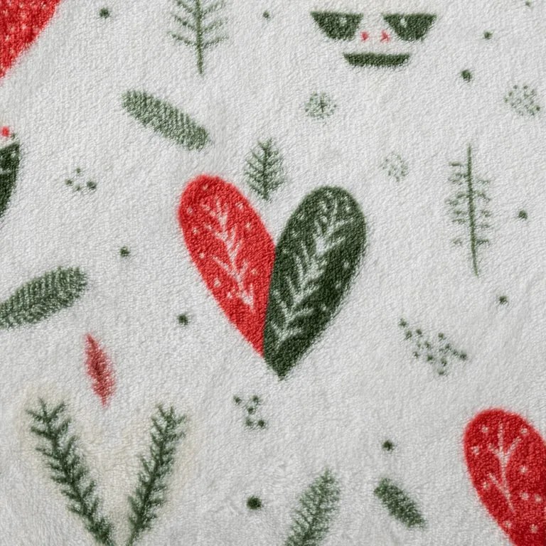 Mikropluszowy koc WINTER HEARTS, kolorowy Rozmiar: 200 x 220 cm