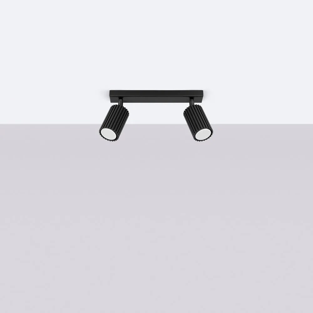 Czarna lampa punktowa 6,5x30 cm Gleam – Sollux
