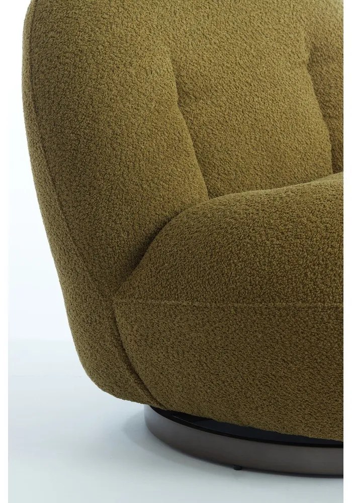 Zielony fotel z materiału bouclé Gumaca – Light &amp; Living