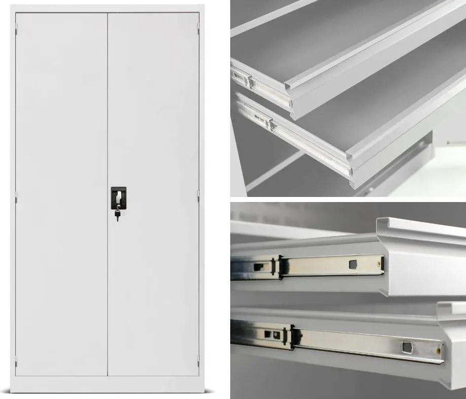 Szafa narzędziowa z 2 szufladami Szymon 92x50x185 cm, szara