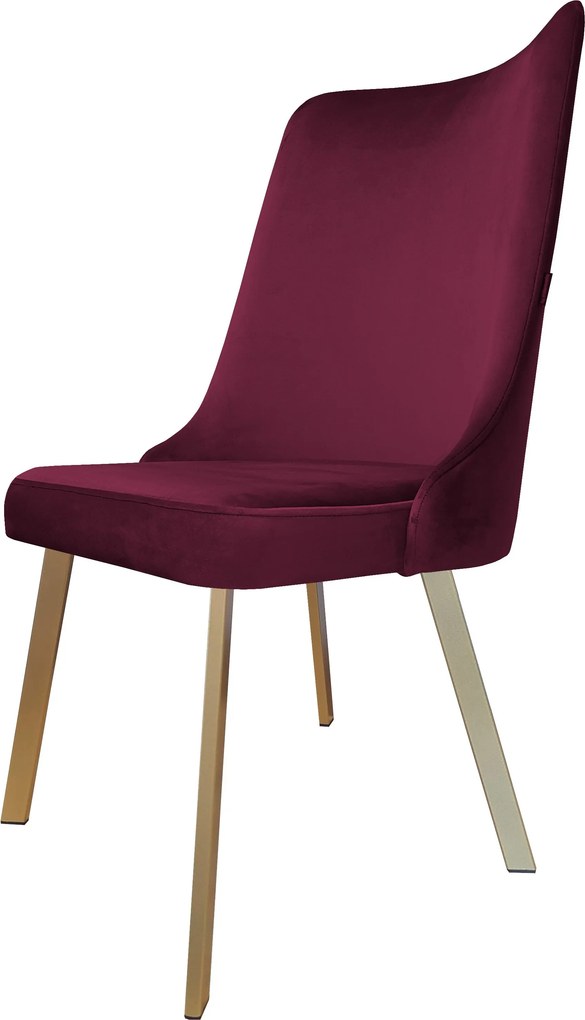 Krzesło Victor tkanina Welur noga metalowa krzesło tapicerowane premium : Kolor nogi - Złota profil, Kolor tkaniny - VELVET - MG02, Typ siedziska - Siedzisko obrotowe 360°