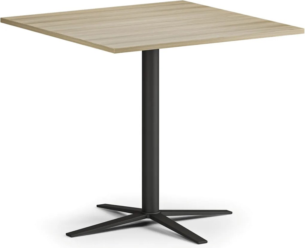 Stolik kawowy AURA, 60x60 cm, czarna podstawa, dąb naturalny