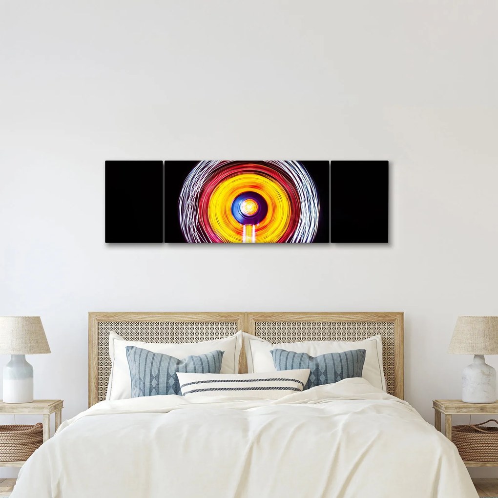 Obraz świateł w kręgu (170x50 cm)