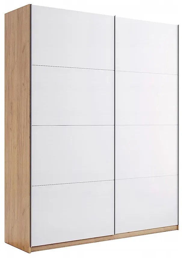Nowoczesna szafa przesuwna dąb craft + biały N9-P10