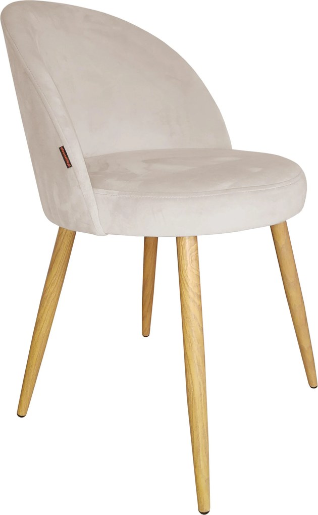 Krzesło TRIX tkanina Welur noga metalowa : Kolor nogi - Dąd stożek, Kolor tkaniny - VELVET - MG50, Typ siedziska - Siedzisko stałe