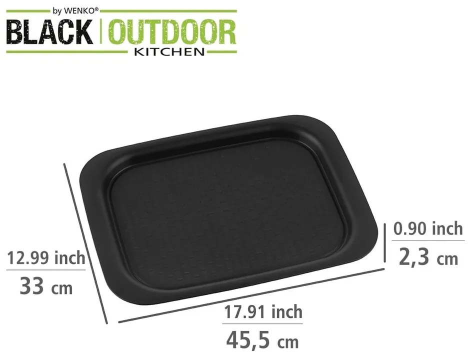 Czarna taca do serwowania Wenko Black Outdoor Kitchen