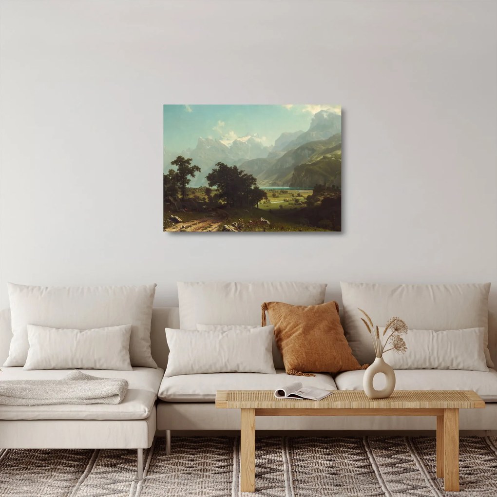 Obraz na szkle - Albert Bierstadt, Lake Lucerne, reprodukcje (70x50 cm)