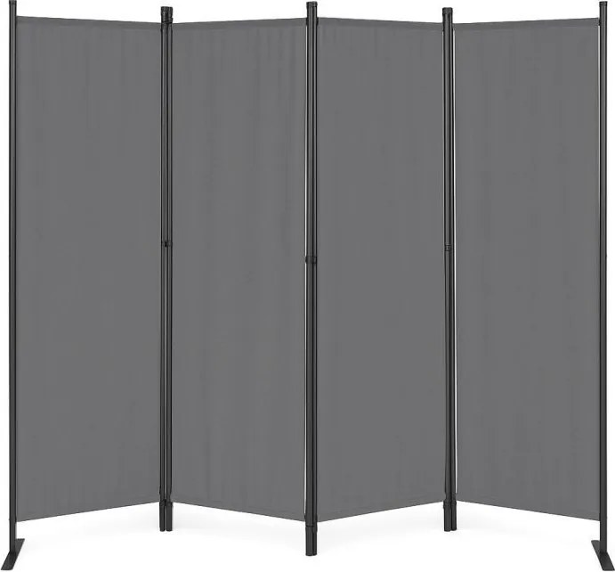 Parawan ogrodowy składany AW-022, 167x216 cm, 4-panelowy, kolor szary