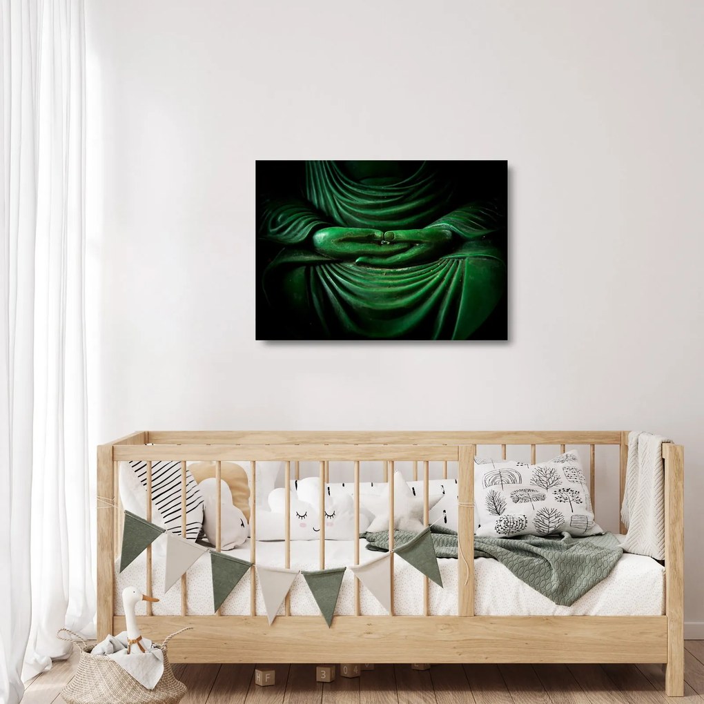 Obraz na szkle - Ręka Buddy (70x50 cm)