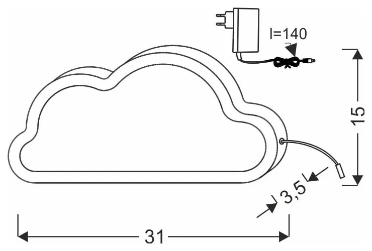 Niebieska lampka dziecięca Cloud – Candellux Lighting