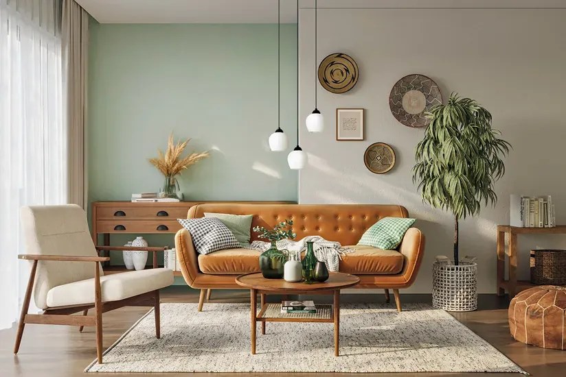 Lampa wisząca z delikatnym kloszem beżowa K6-A14