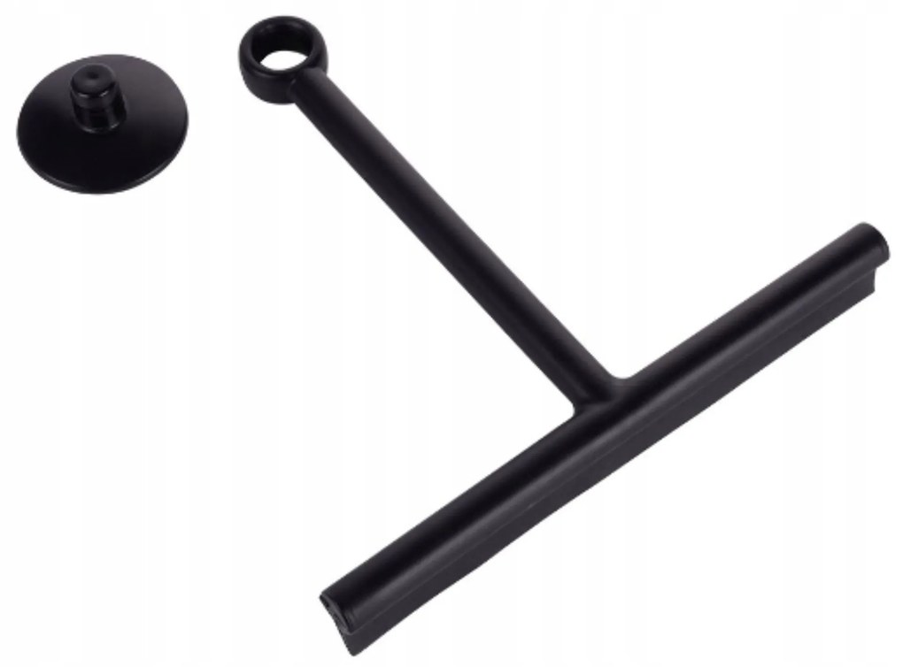 Ściągaczka z przyssawką do szyb luster kabin prysznicowych czarna