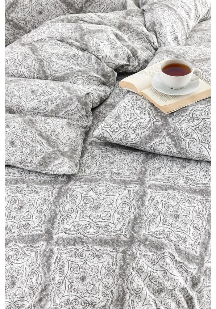 Szara pościel dwuosobowa z prześcieradłem/4-częściowa 200x220 cm Geometric – Mila Home