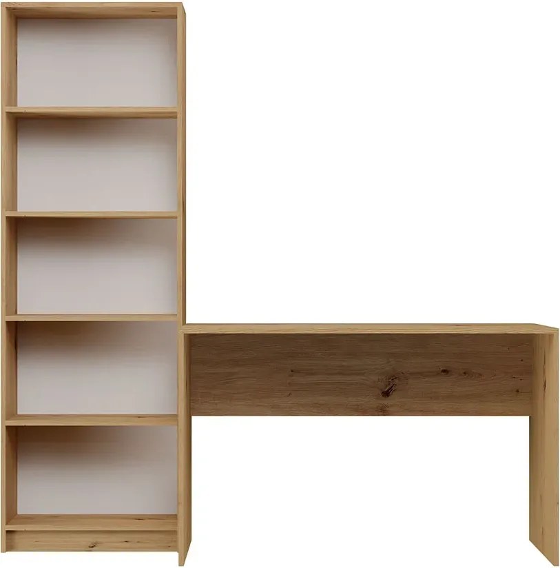 Komplet mebli do biura biurko + regał dąb artisan E0-M87