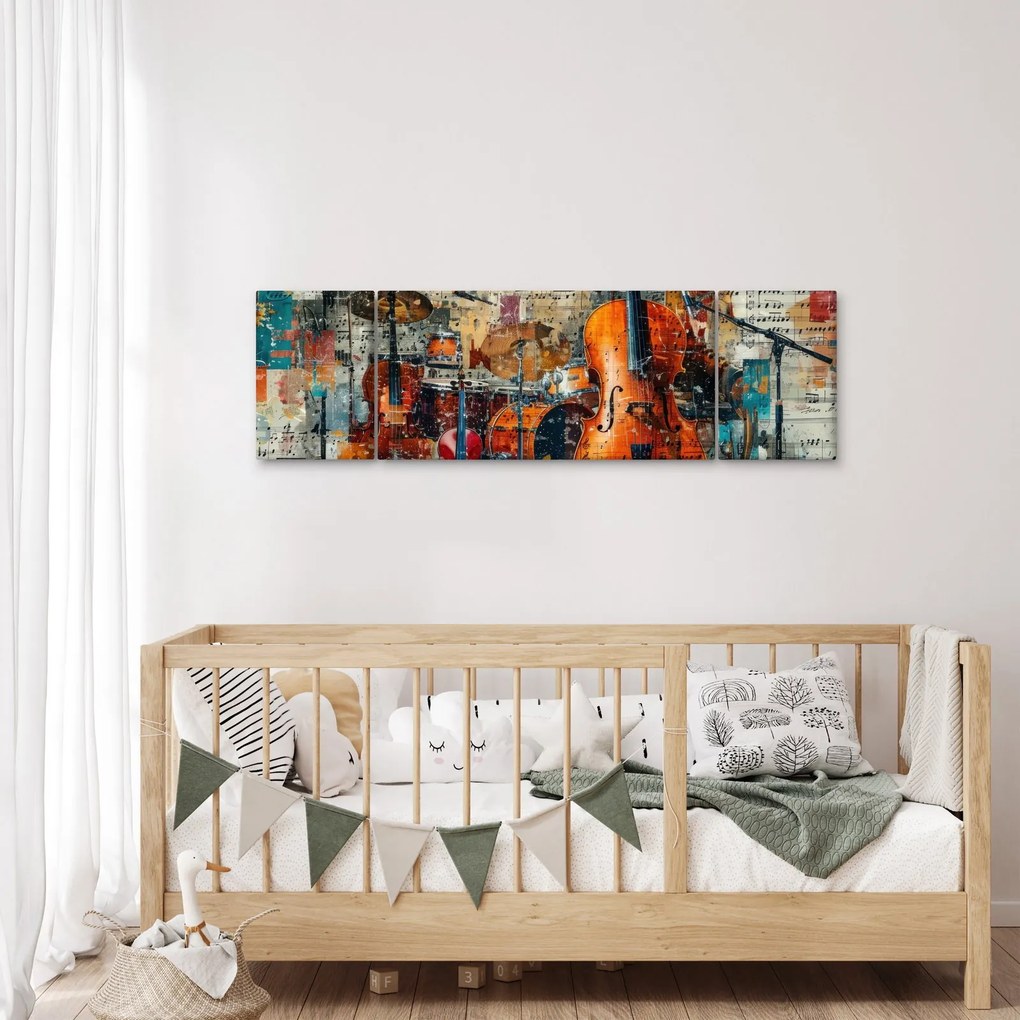 Obraz - Instrumenty muzyczne (170x50 cm)
