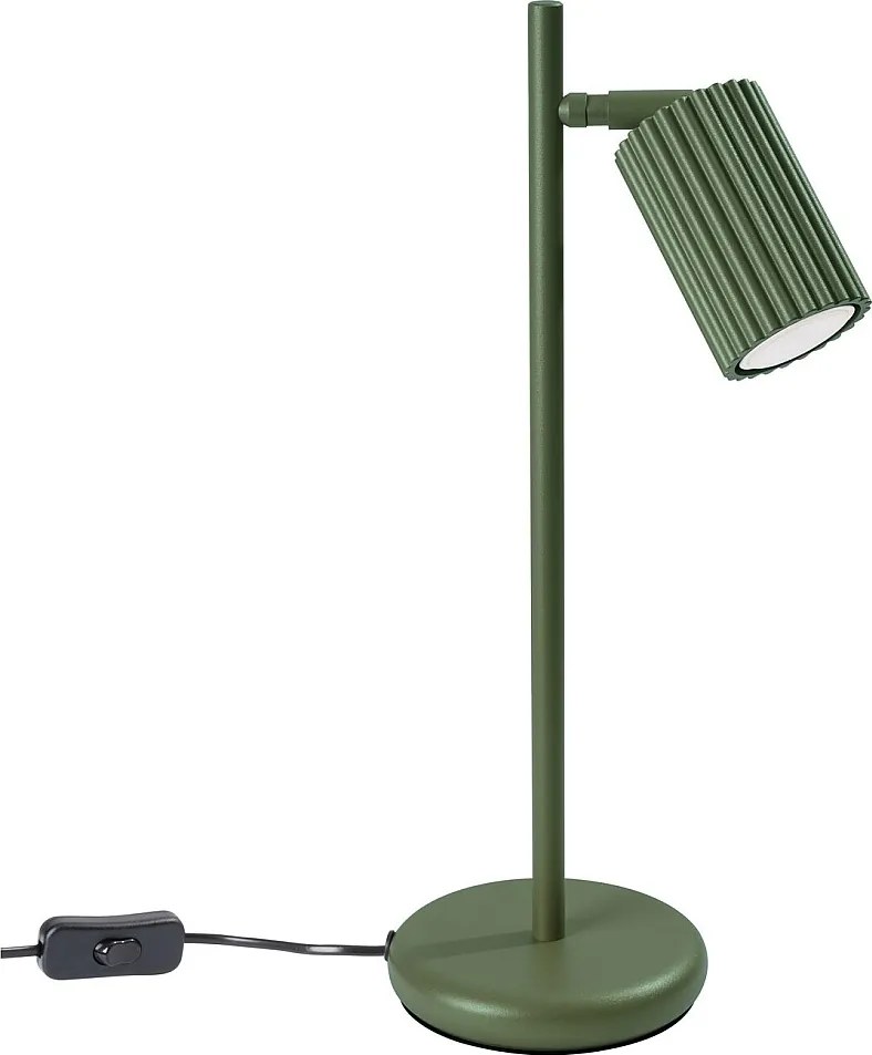 Lampa Biurkowa Minimalistyczny Karbon, Aluminium - 1 Źródło - L.14.5 X H.43 Cm - Zielony Oliwkowy