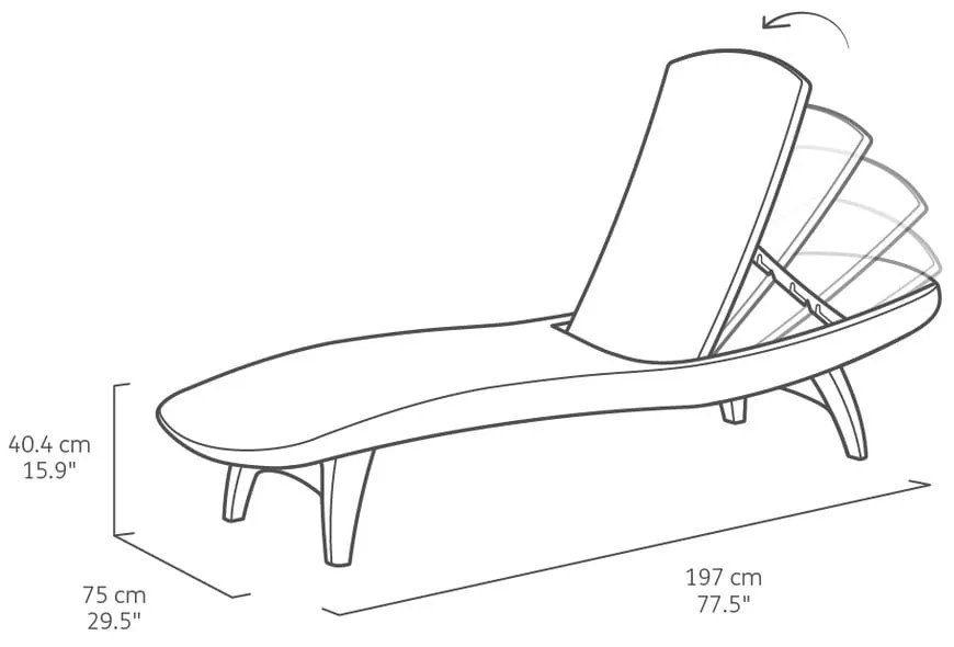 Brązowy plastikowy leżak ogrodowy Pacific – Keter