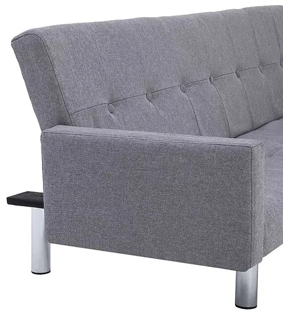 Rozkładana sofa Nesma  z podłokietnikami - jasnoszara