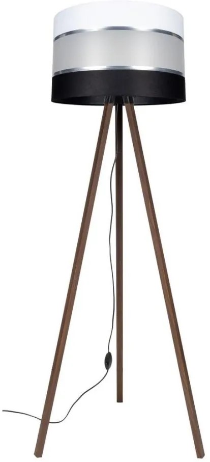 Lampa stojąca CORAL 1xE27/60W/230V brązowa/czarna/biała/chrom