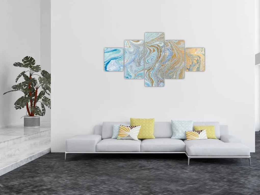 Obraz - Niebieski marmur (125x70 cm)